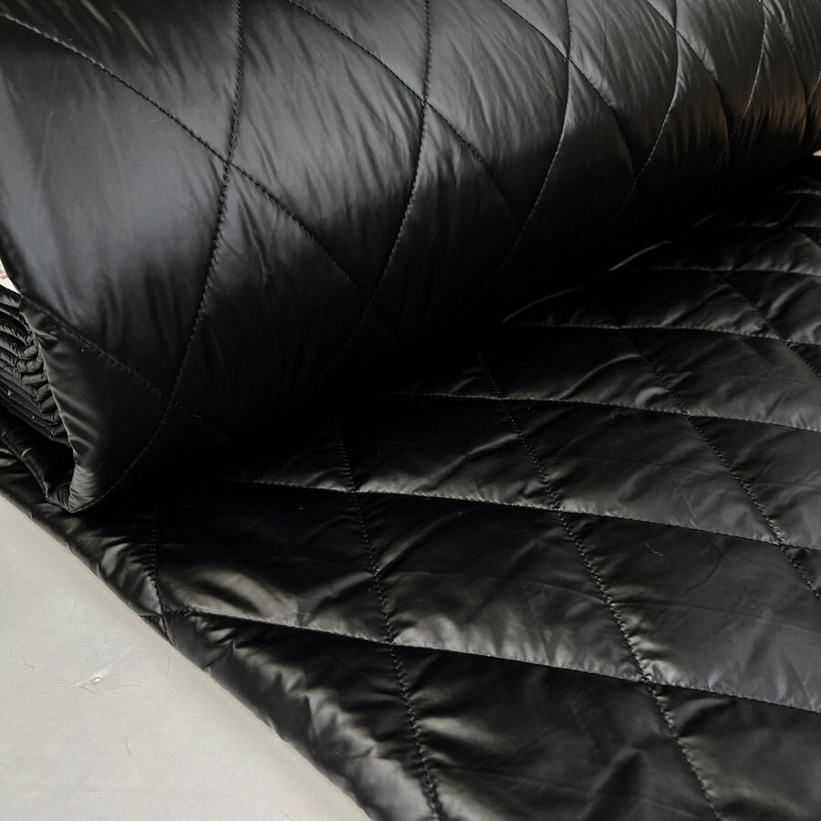 Metallic Marvel Black Shiny Polyester Quilted Black Coating Fabric Bolt De2Ade30 D439 4D7C Bd53 305Fa1283694