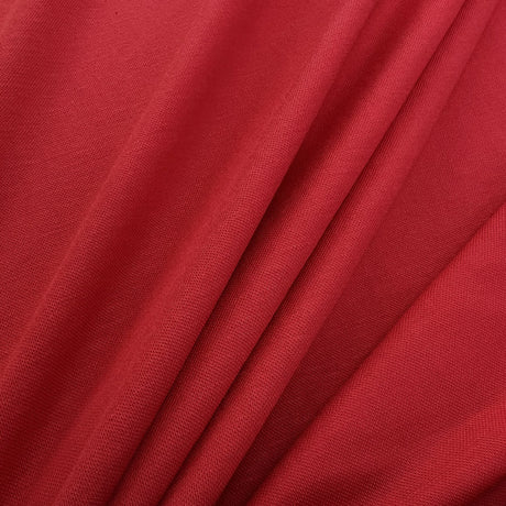 Milan Red Nylon Viscose Plain Knitted Jersey Dress Fabric