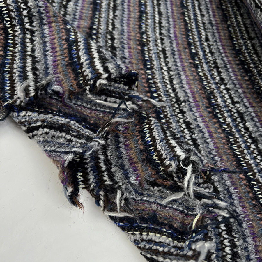 Missing You Lilac Wool Polyester Loose Knitted Ex Designer Deadstock Coating Fabric Fold