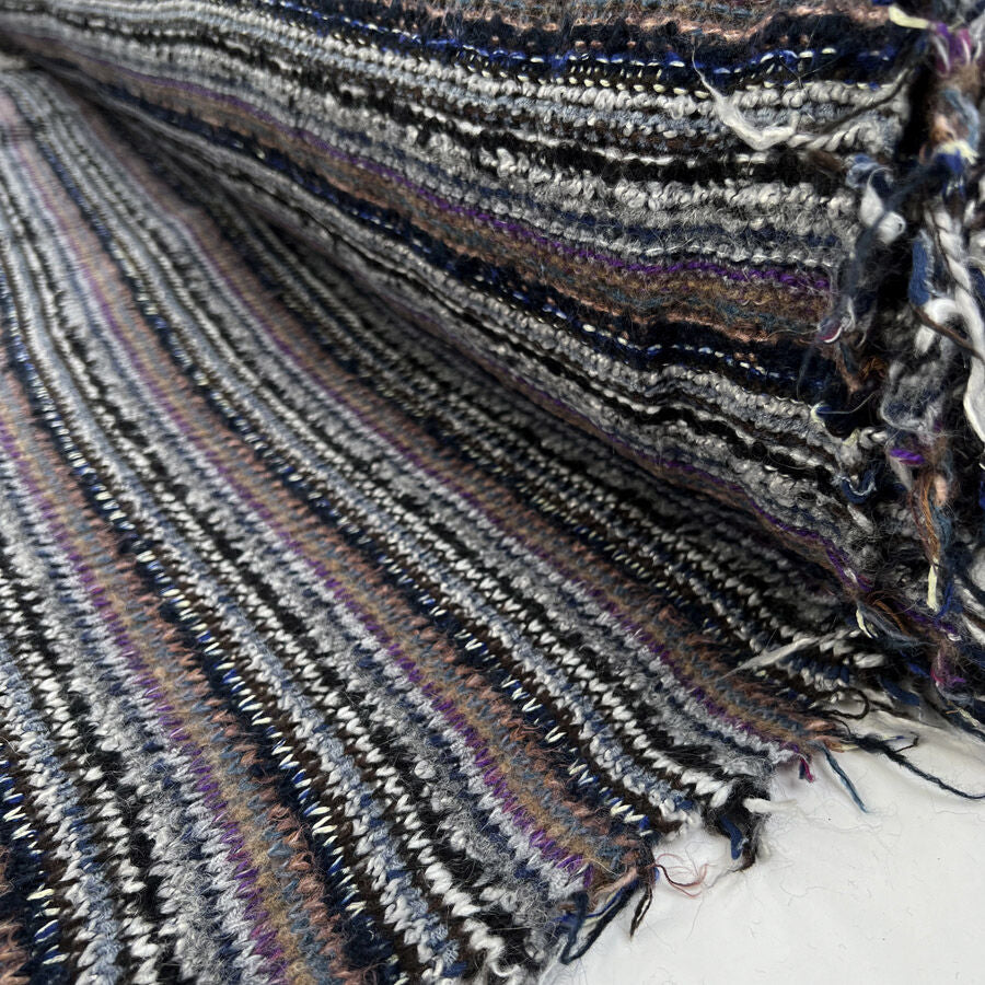 Missing You Lilac Wool Polyester Loose Knitted Ex Designer Deadstock Coating Fabric Roll