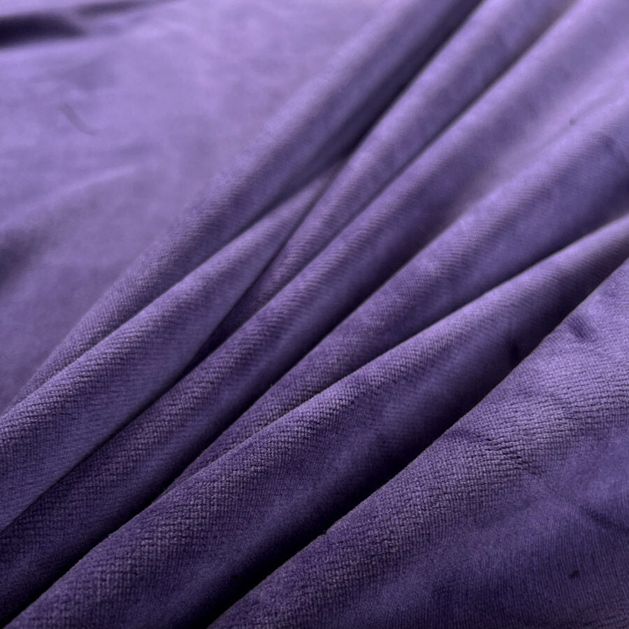 Modal Cotton Velour Purple Stretch Knit Jersey Fabric
