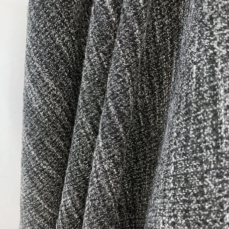 Modernista Polyester Wool Look Suiting Black Grey Yarns Drape