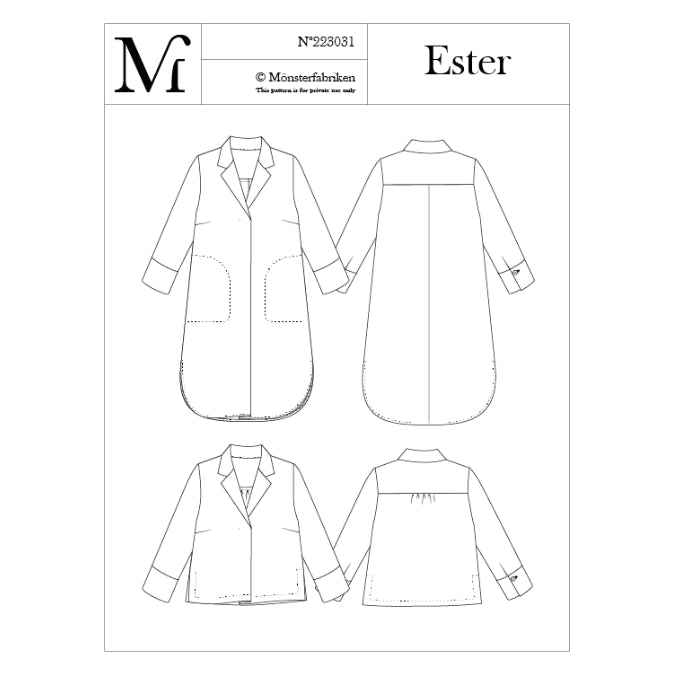 Monsterfabriken - Ester Dress & Shirt Pattern (80-96cm Chest)