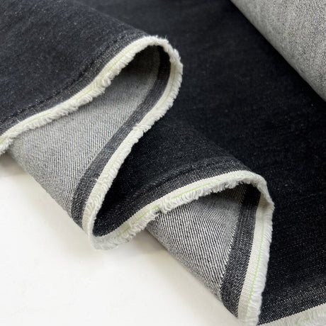 Monza Denim 12 7oz Dark Indigo Cotton Elastane Stretch Woven Trouser Fabric Fold
