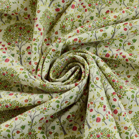 Mulberry Tree Cotton Lawn Beige Tree Fabric Cud Copy