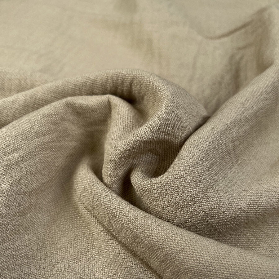 Muse Cream Viscose Nylon Woven Crinkle Fabric