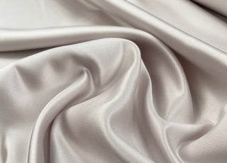 Mystique Dusty Grey Polyester Plain Matte Satin Dress Fabric