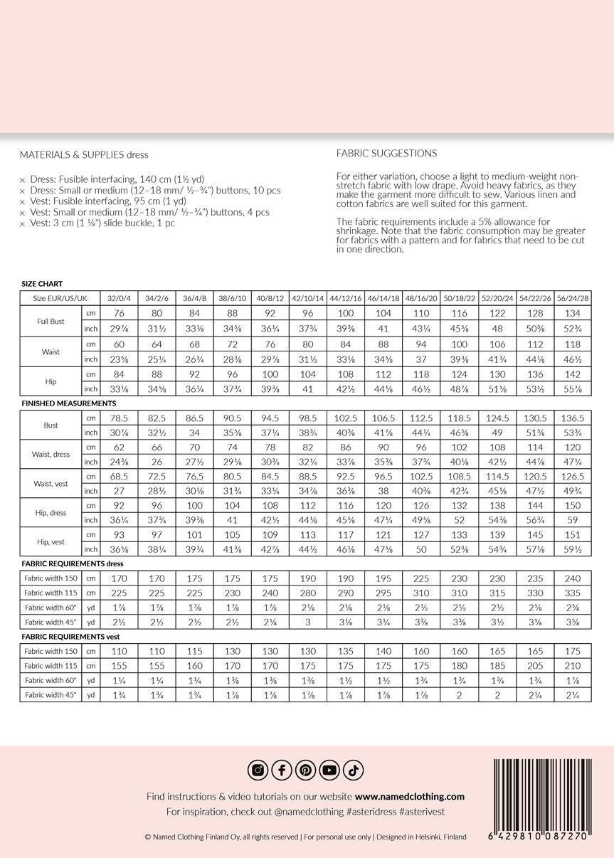 Named - Asteri Button Down Dress & Vest Pattern