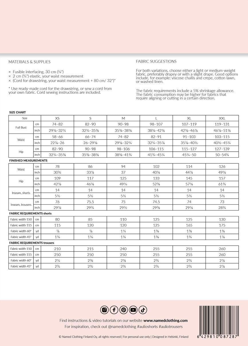 Named - Aulio Elastic Waist Shorts & Trousers Pattern