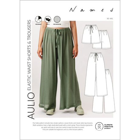Named Aulio Elastic Waist Shorts   Trousers Pattern Cover