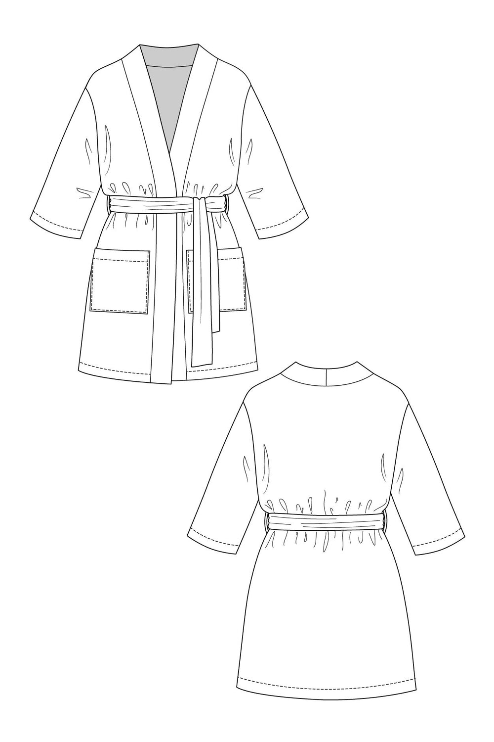 Named - Lahja Dressing Gown Pattern (UK XS-XXL)