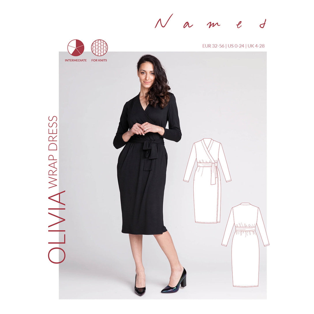 Named - Olivia Wrap Dress Pattern (UK 4-28)