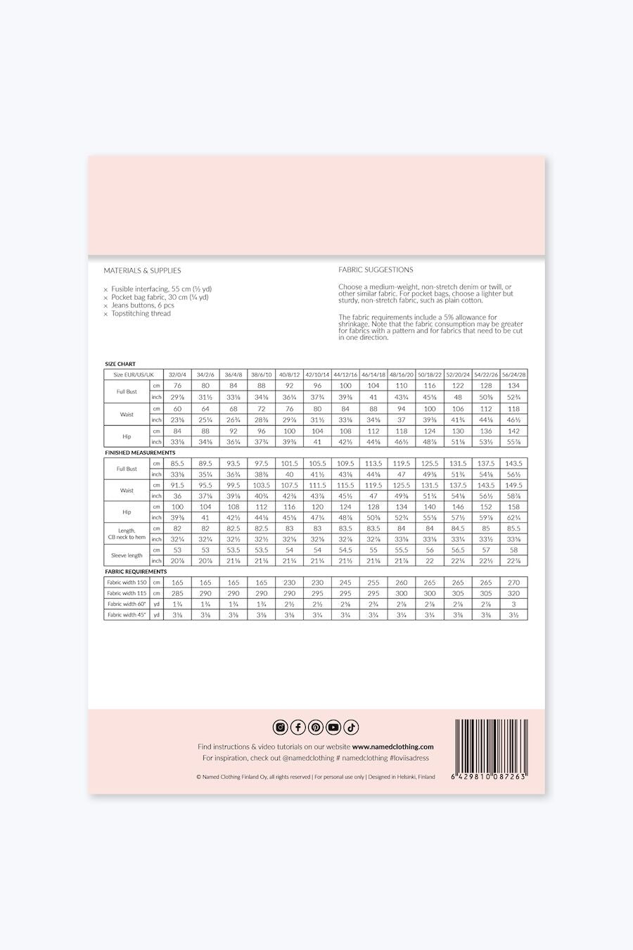 Named - Loviisa Denim Dress Pattern (UK 4-28)