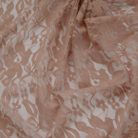 Naughty But Nice Polyester Lace Dusky Pink Fabric Cu