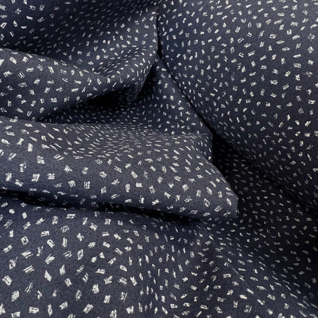 Navy Cotton Shirting Fabric What Light Shines Micro