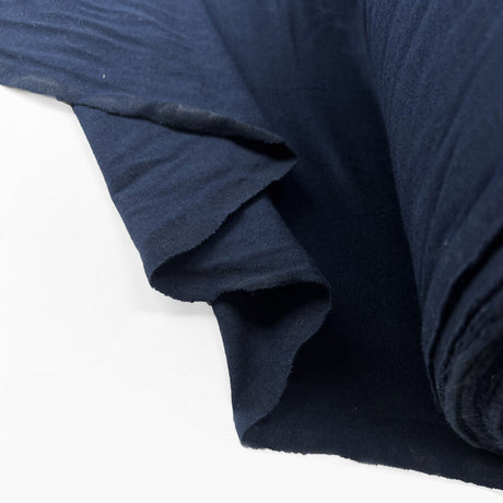 Navy Ex Designer Italian Cotton Jersey Fabric Grasmere Jersey Fold