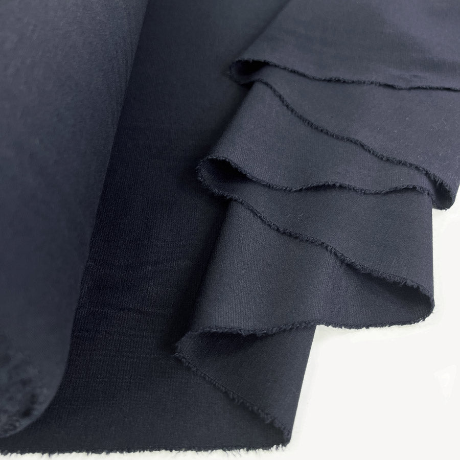 Navy Viscose Poly Elastane Fabric Changing Times Midnight Ponte Fold