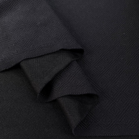 Not A Sound Polyamide Elastane Dark Navy Diamond Ponte Roma Knit Fabric Fold