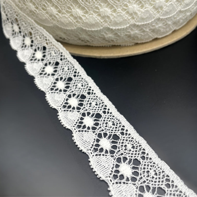 Fine Crochet Lace Trim - White