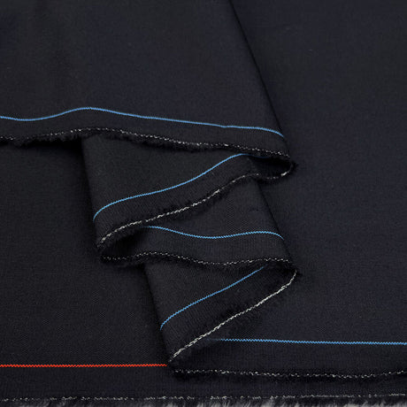 Officer And Gentle Wool Navy Plain Woven Yorkshire Suiting Fabric Fold