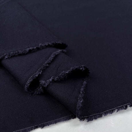 Oliver Viscose Twill Navy Plain Fine Lightweight Dress Woven Fabric Fold