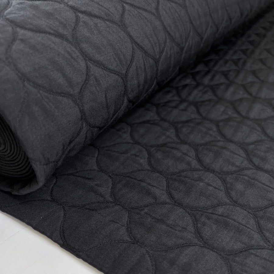 Onion Quilt Coating Fabric Quilted Coco Stretch Black Bolt