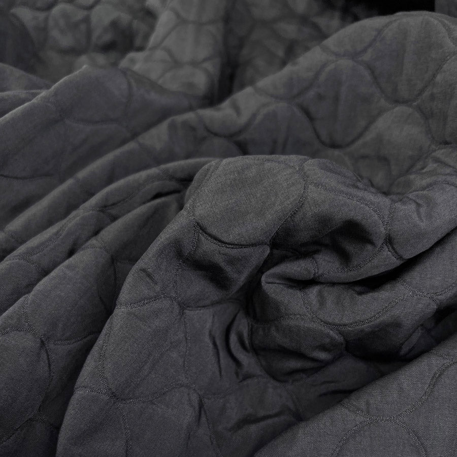 Onion Quilt Coating Fabric Quilted Coco Stretch Black