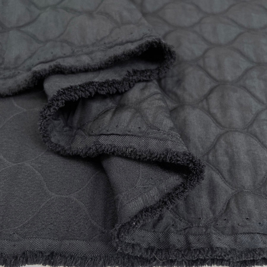 Onion Quilt Coating Fabric Quilted Coco Stretch Black Fold