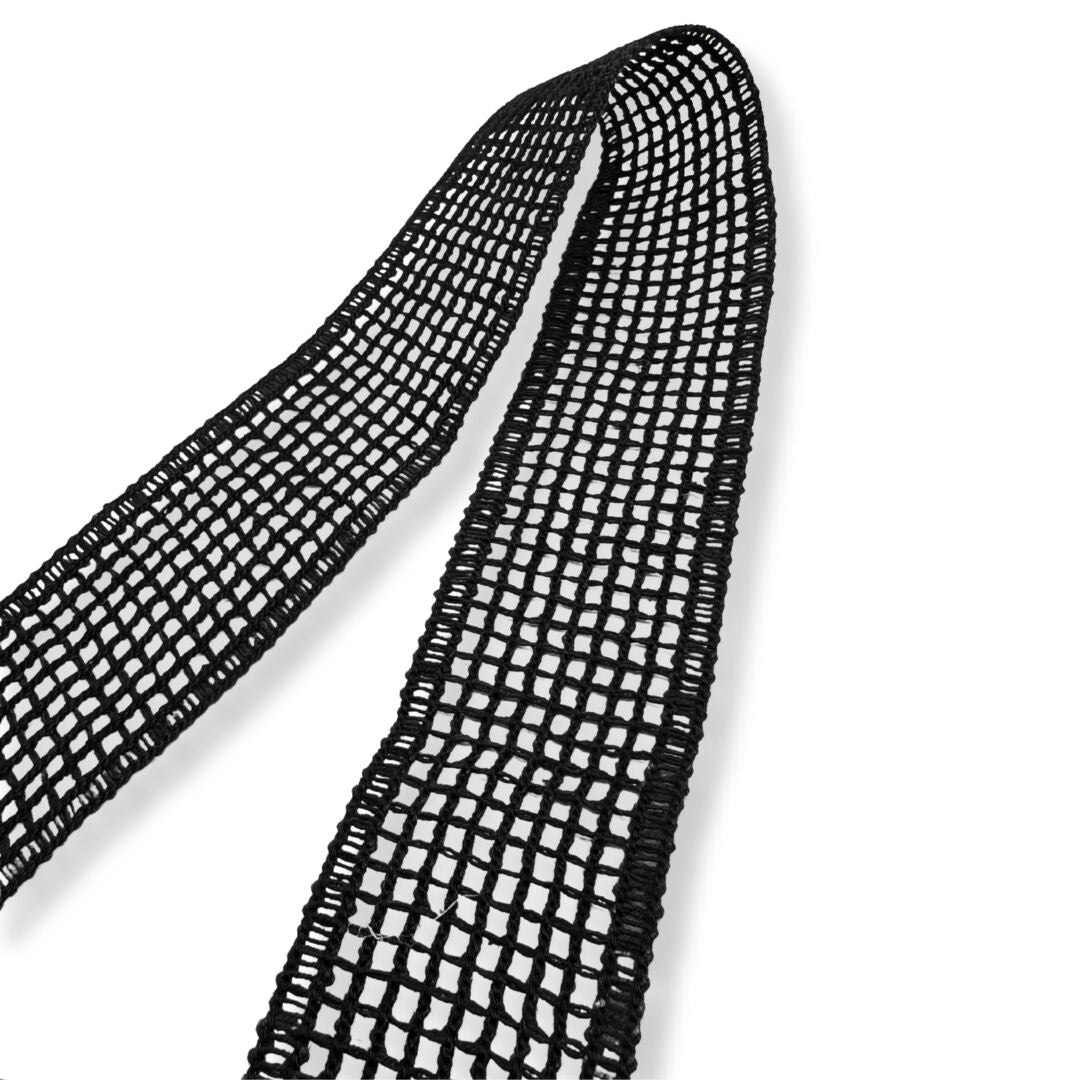 Open Grid Crochet Ribbon - Black