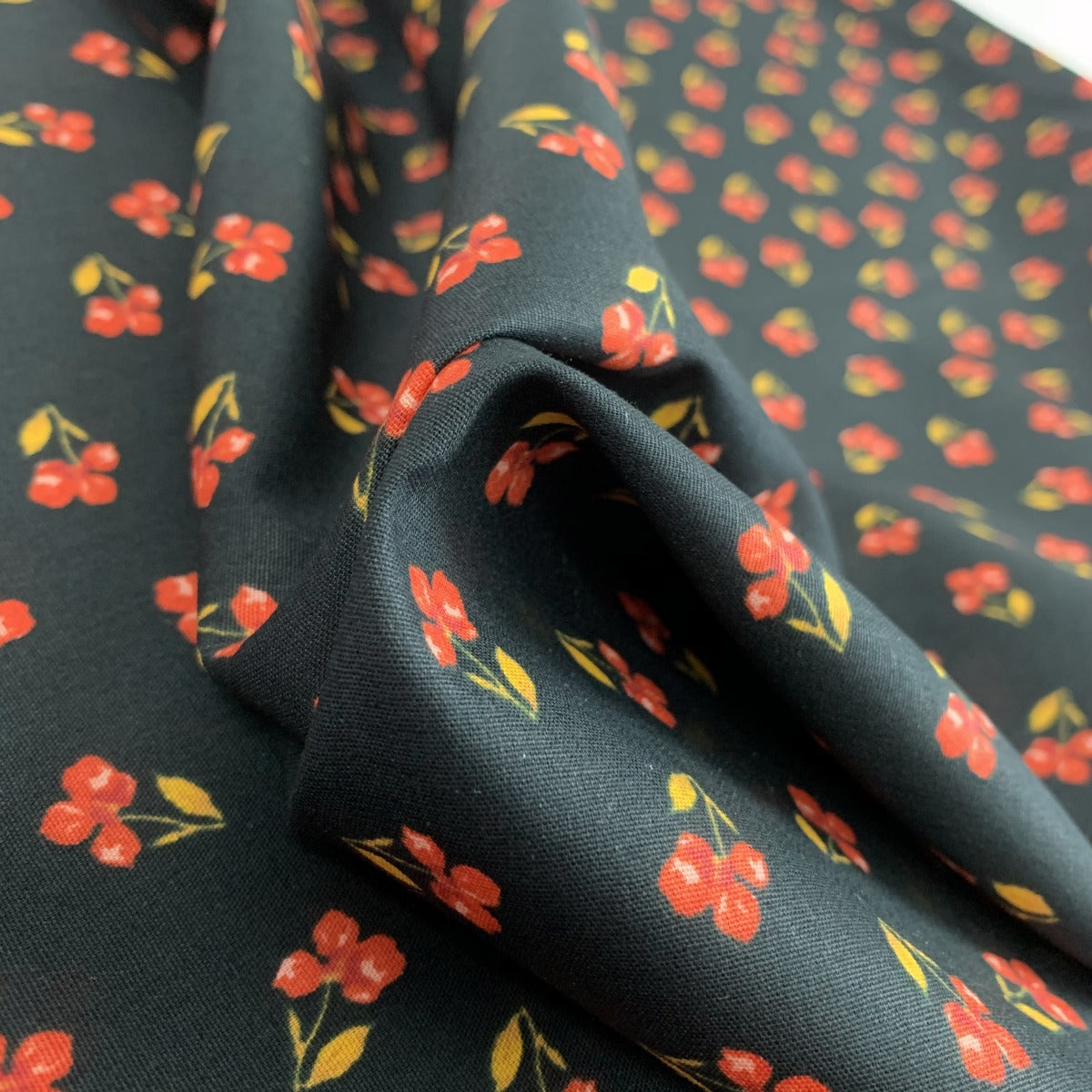 Organic Cotton - Petite Floral - Black