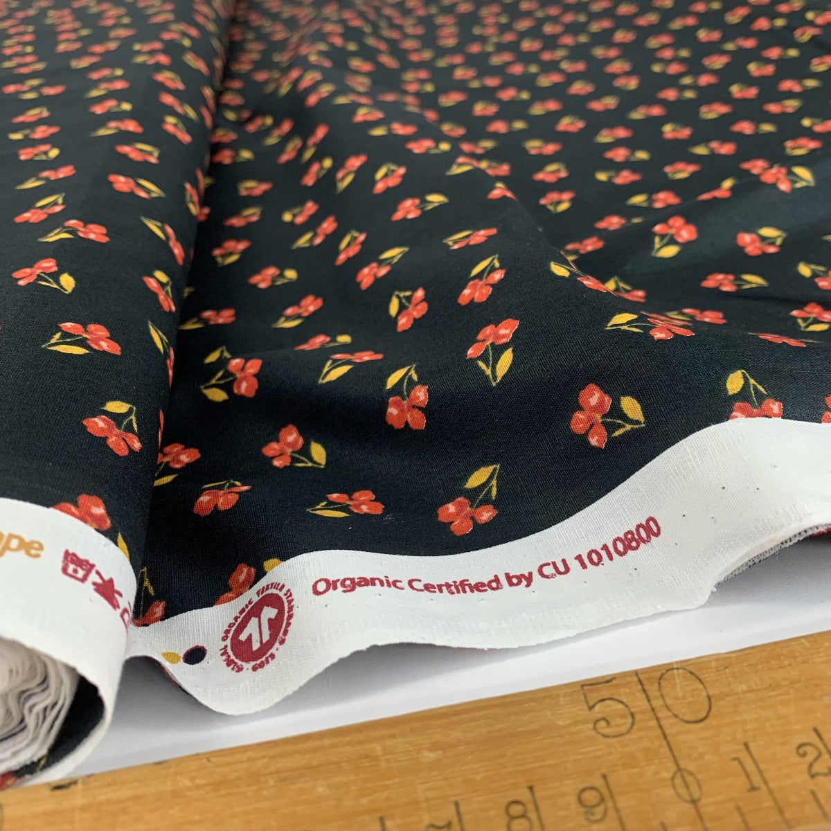 Organic Cotton - Petite Floral - Black