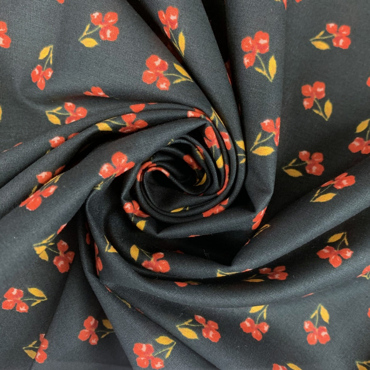Organic Cotton - Petite Floral - Black