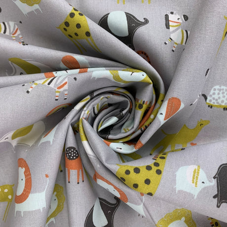 Organic Cotton Safari Grey Gots And Oeko Tex Standard 100%Cotton Poplin Fabric Swirl