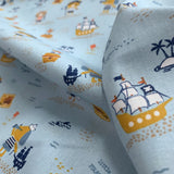 Organic Cotton - Treasure Hunt - Blue