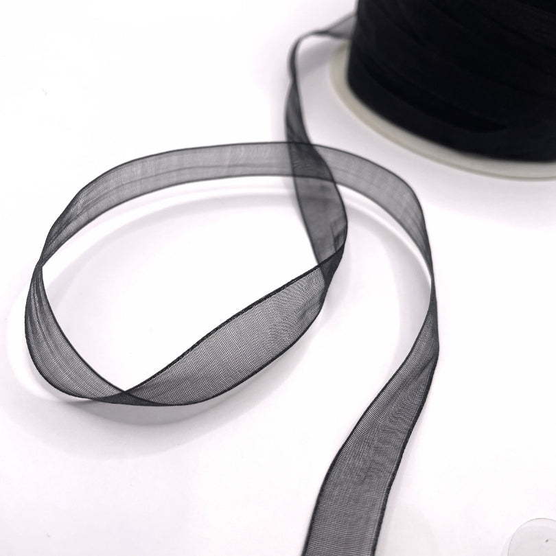 Organza Ribbon - Black (10mm)