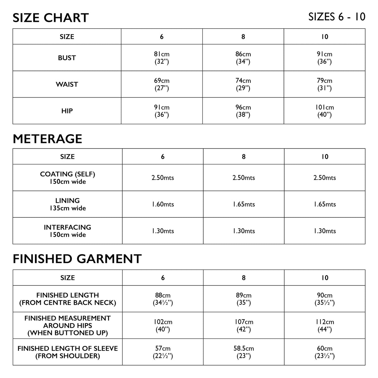 Tessuti - Oslo Coat Sewing Pattern (UK 6-10)
