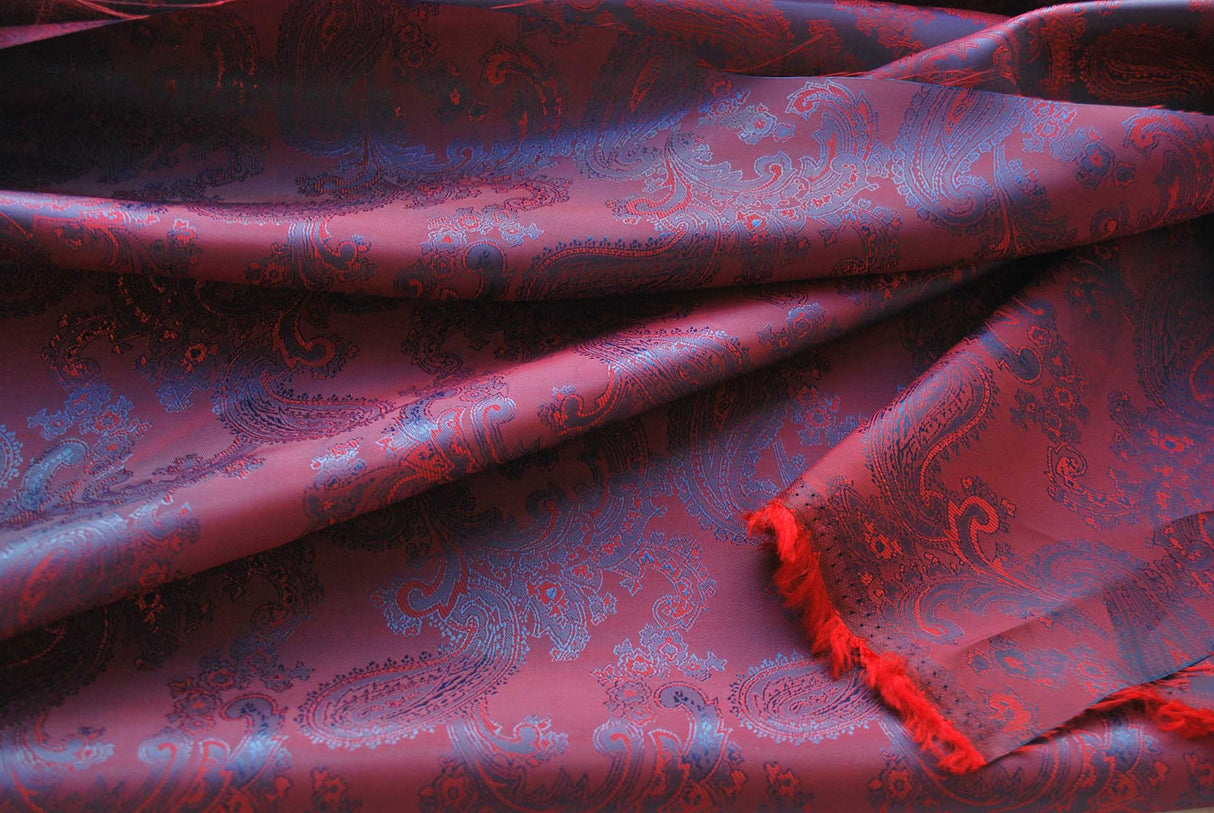 Paisley Changeant Lining - Red/Purple