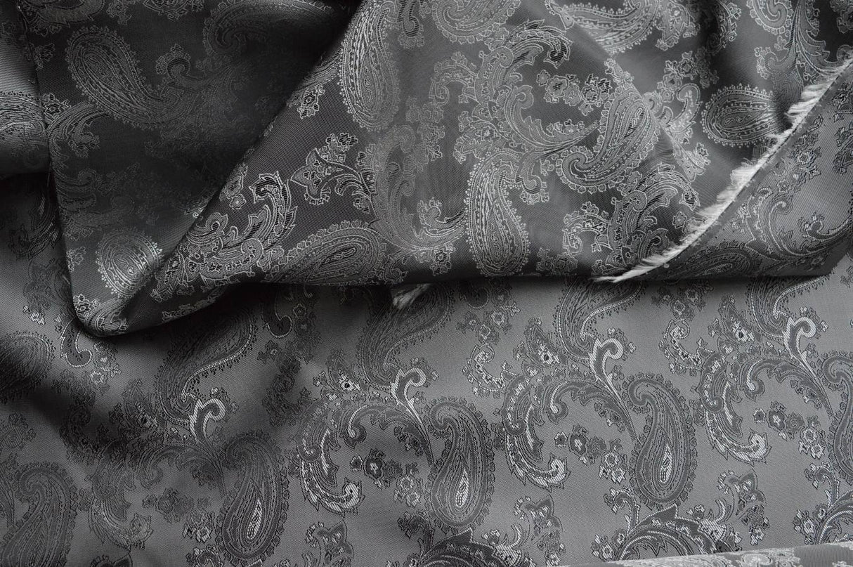 Paisley Changeant Lining - Grey