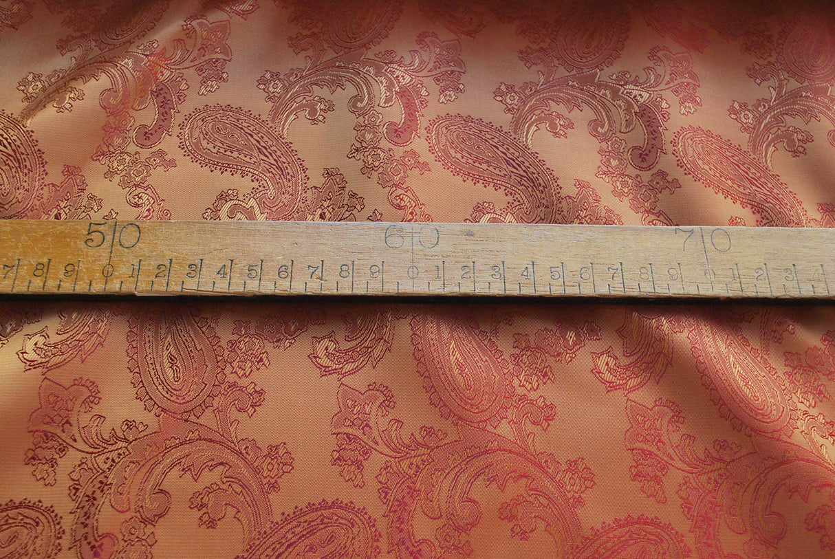 Paisley Changeant Lining - Rust