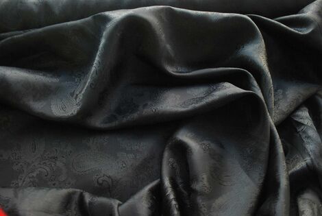 Paisley Changeant Lining - Black