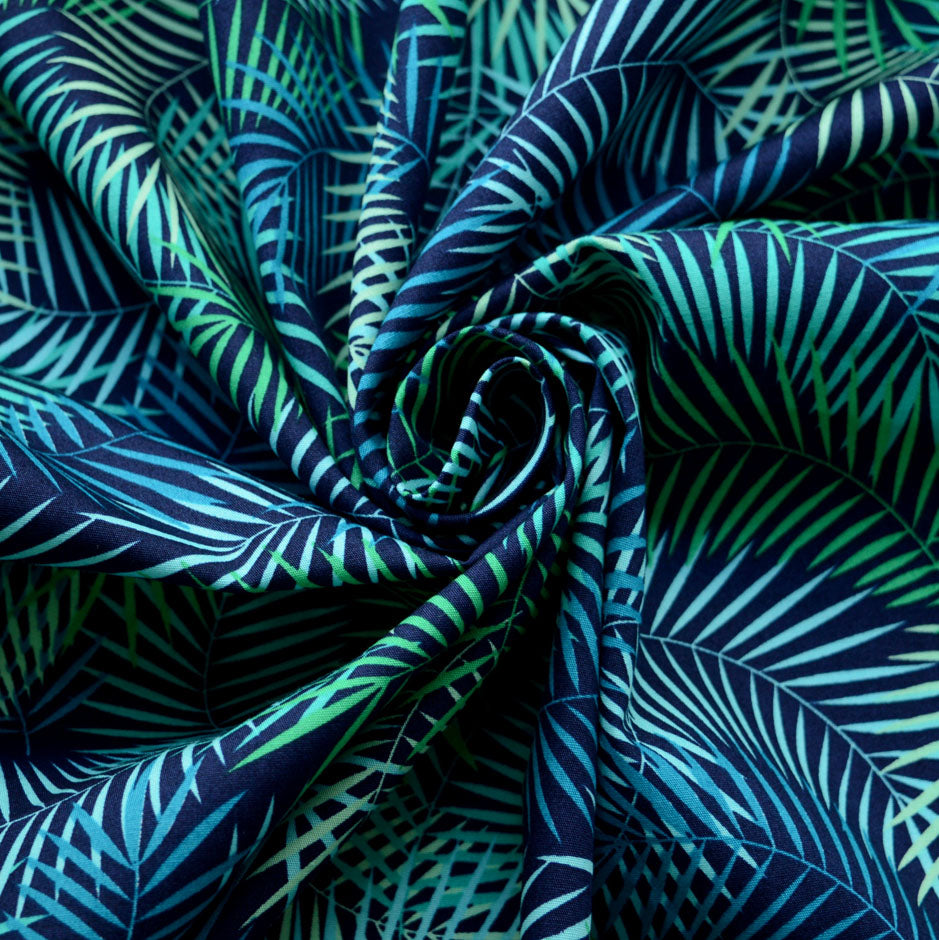 Poplin Print - Palm Beach - Turquoise