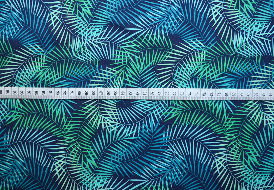 Poplin Print - Palm Beach - Turquoise