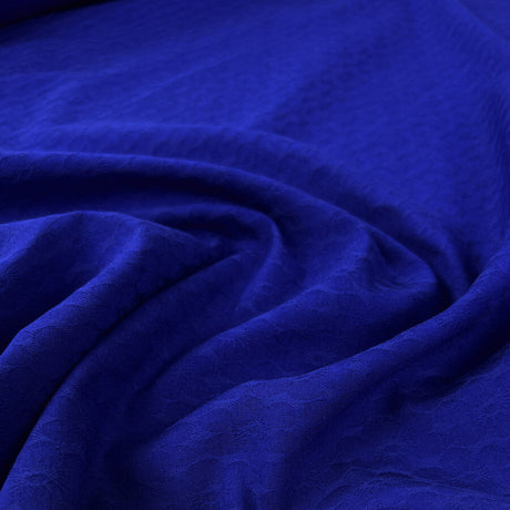 Pansie Royal Cotton Blue Jacquard Floral Woven Shi