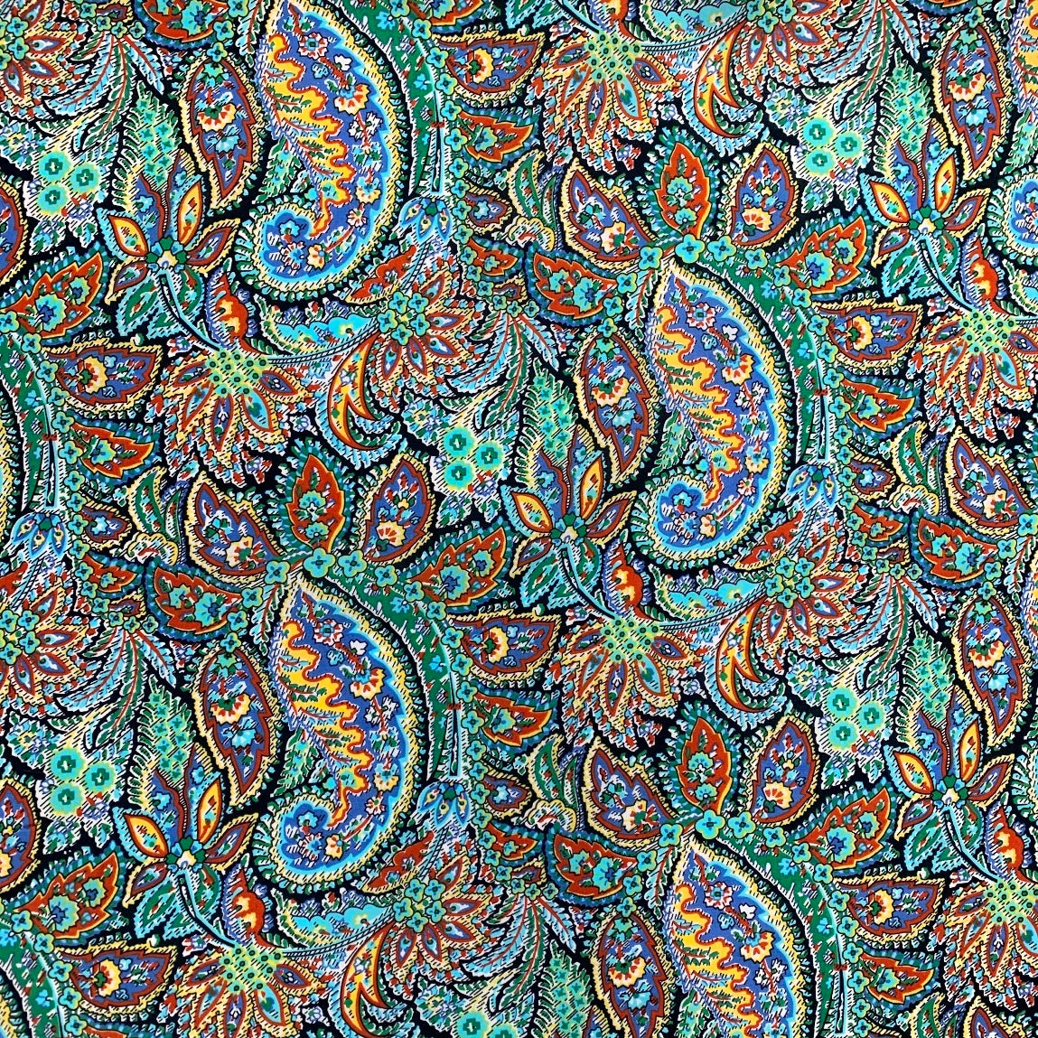 Pima Cotton Lawn - Devine Paisley - Blue