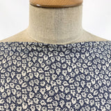 Pima Cotton Lawn - Navy Leaf