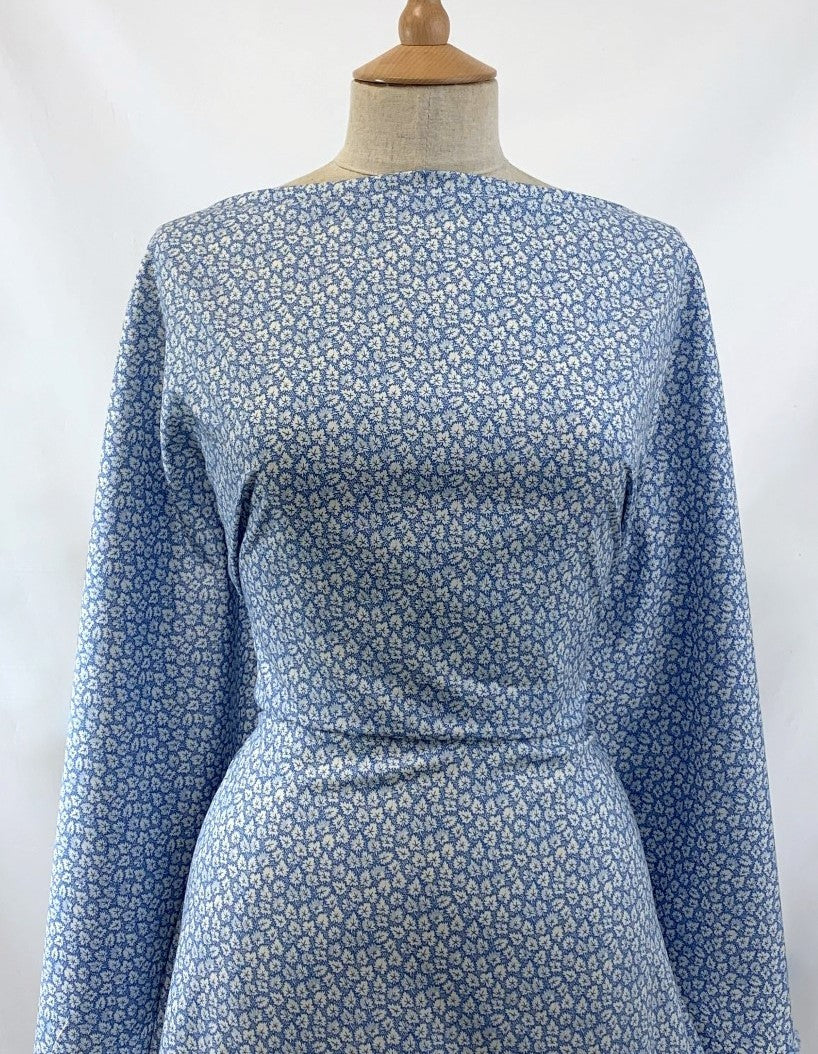 Pima Cotton Lawn - Sky Leaf