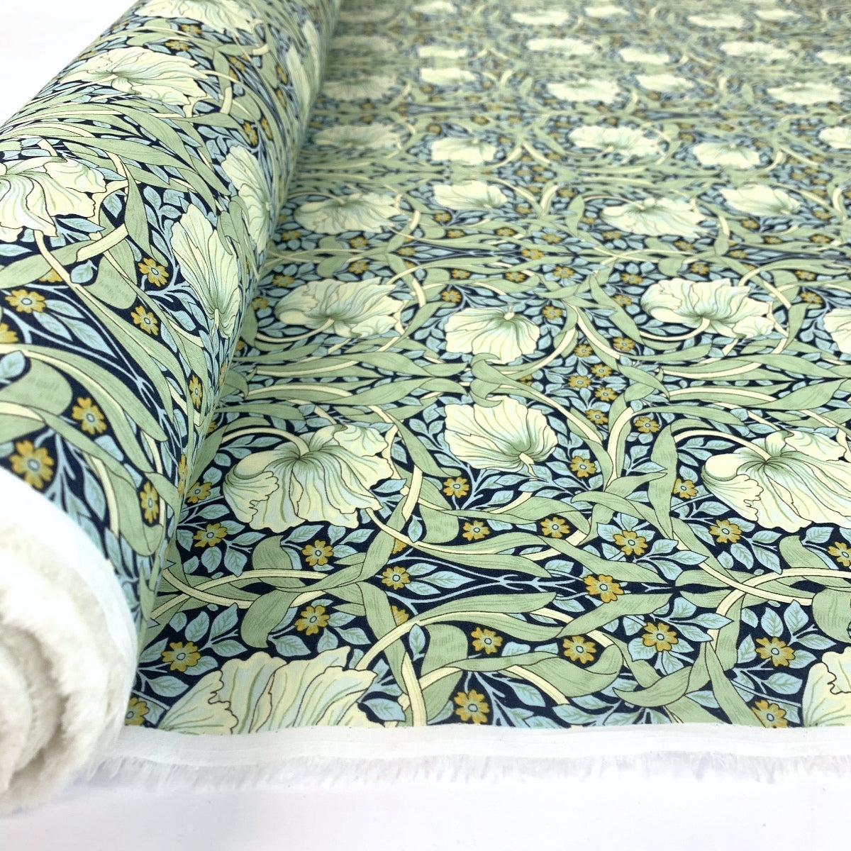 Pima Cotton Lawn - Morris - Navy & Mint