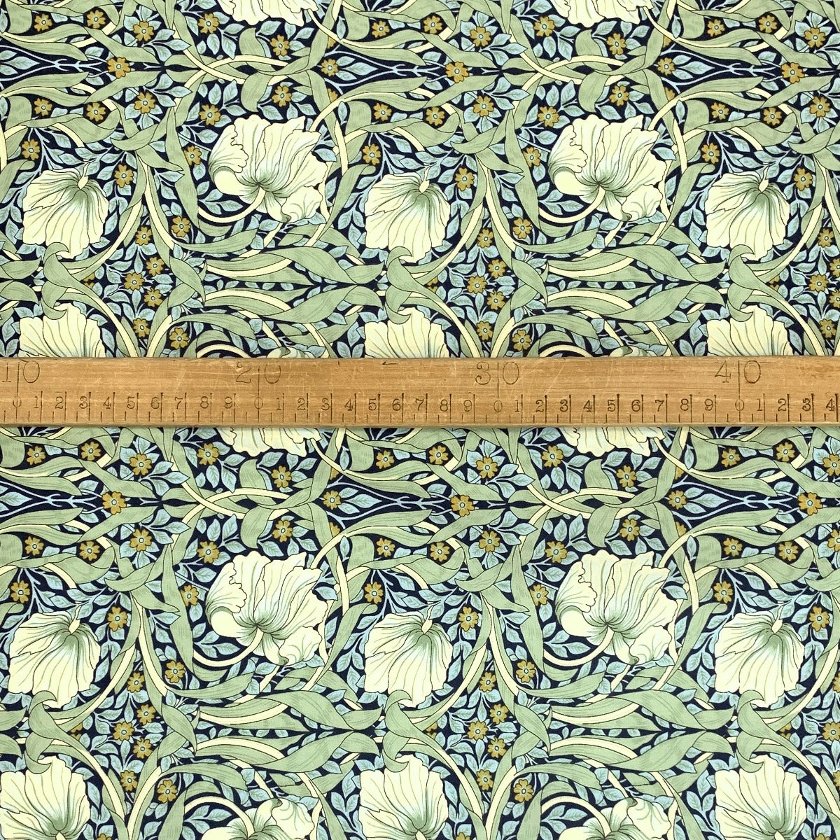 Pima Cotton Lawn - Morris - Navy & Mint