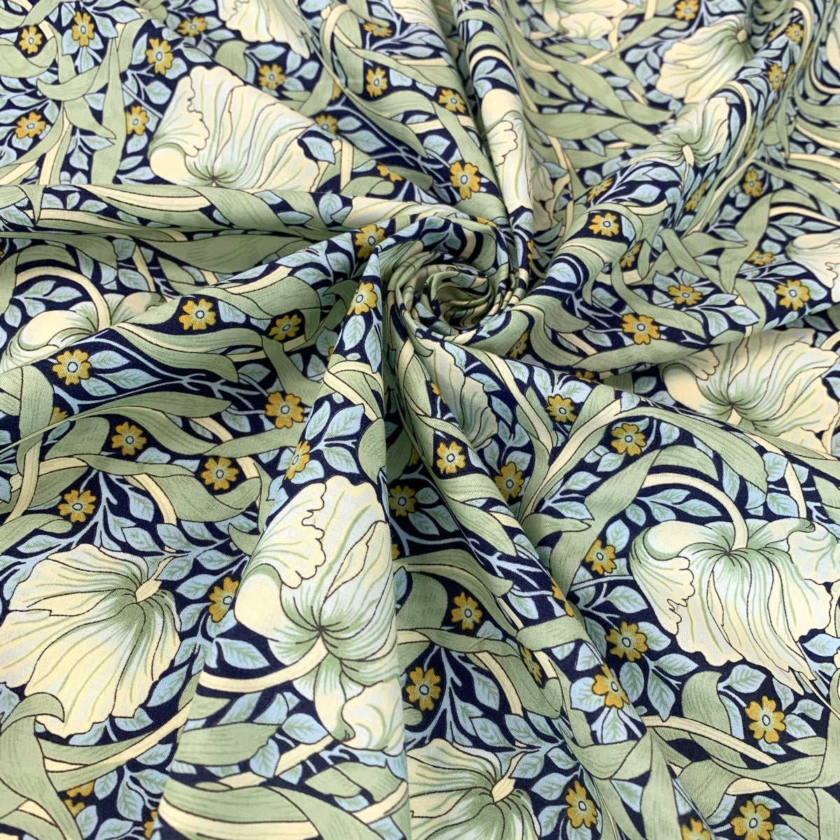 Pima Cotton Lawn - Morris - Navy & Mint