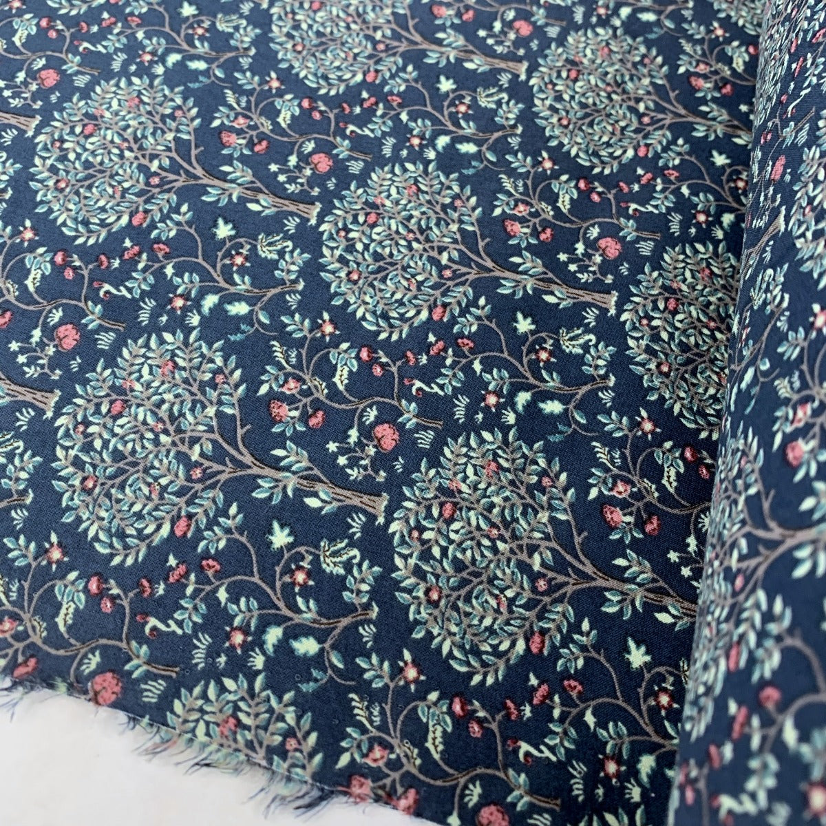 Pima Cotton Lawn - Mulberry Tree - Blue & Green